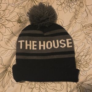 The House Black and Gray Pom-Pom Beanie